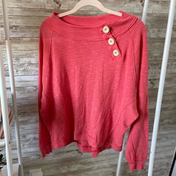 Free People | Don’t Forget Me Sweater | Size Medium | Coral - Picture 3 of 6